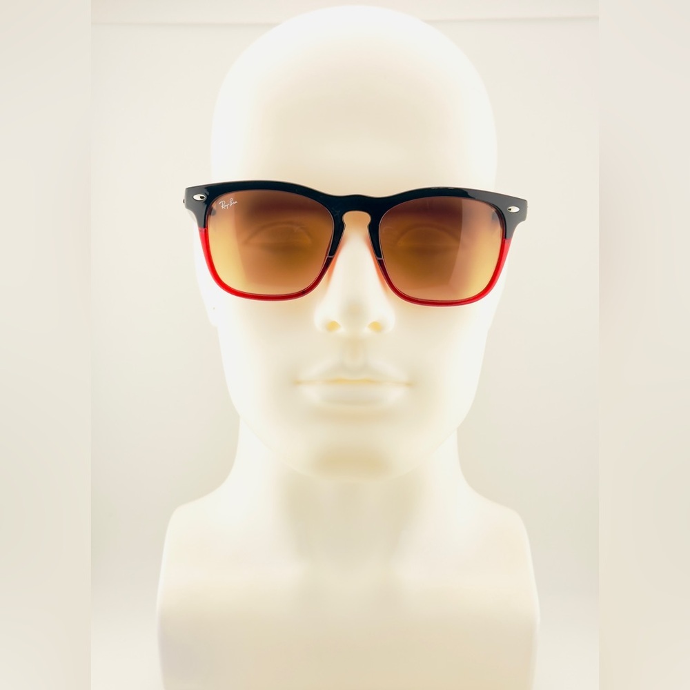 Ray-Ban Sunglasses Steve RB4487 Polished Black on Red Frame Gradient Lenses